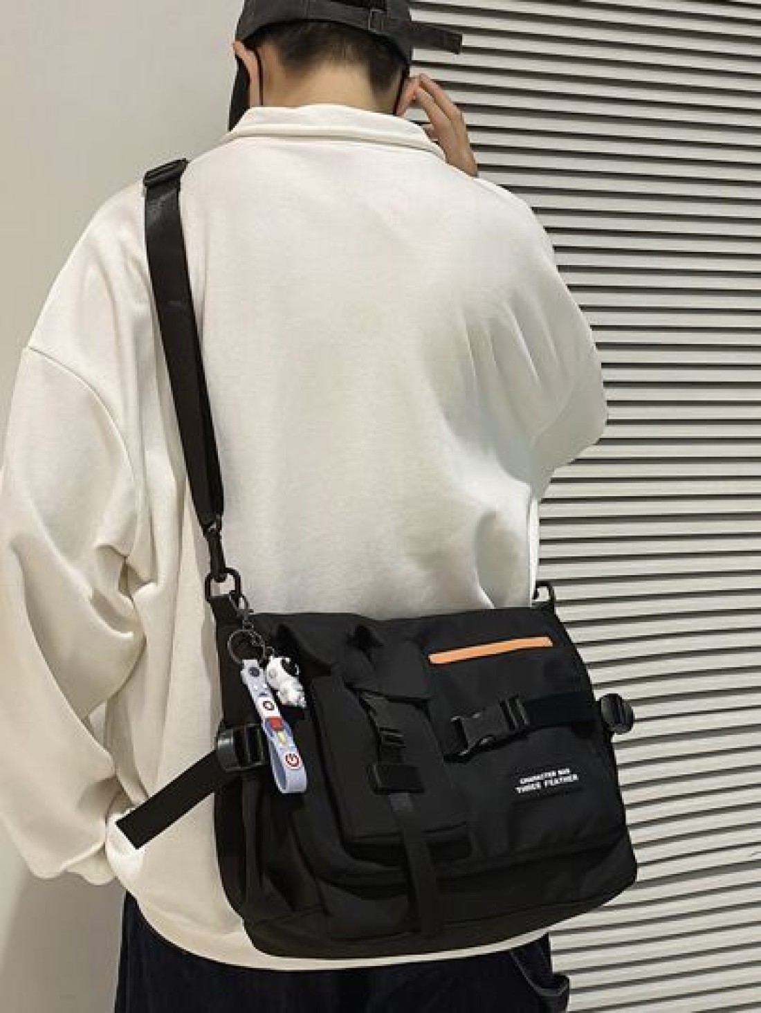 High School Students University Freshman Multifunctional Sling Bag Shoulder Bag Casual Bag Men Letter Graphic Buckle Decor Crossbody Bag Handbag Schoolbag For Travel College Outdoors Hiking Hiking Lar