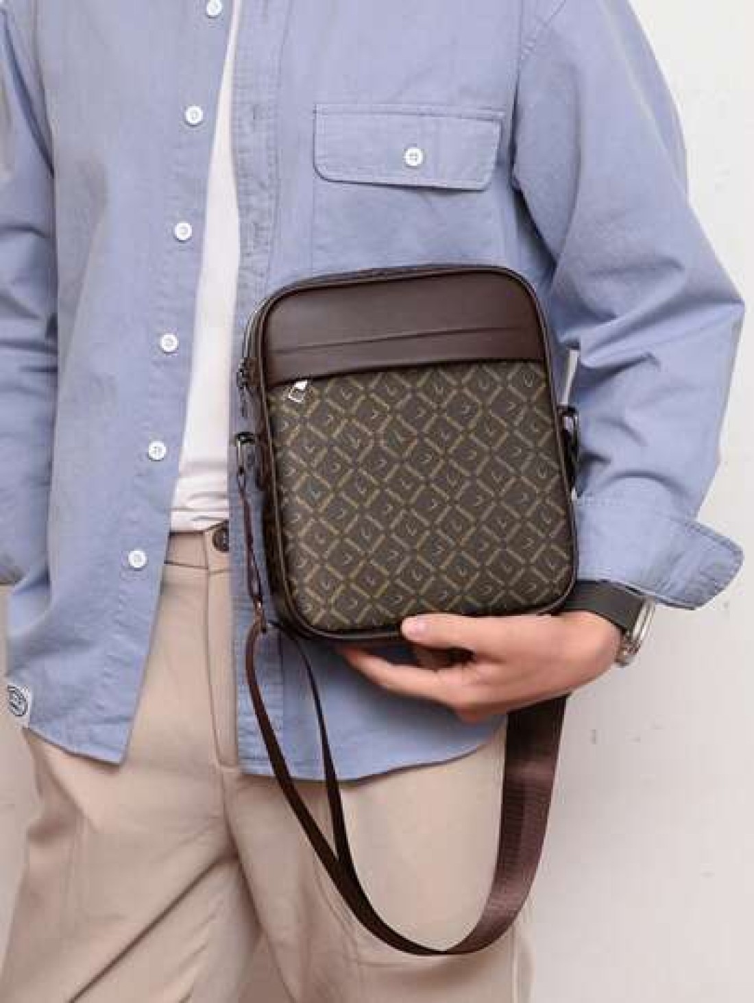 European And American Style Men Shoulder Bag Casual Cowhide Leather Crossbody Bag Business Messenger Bag