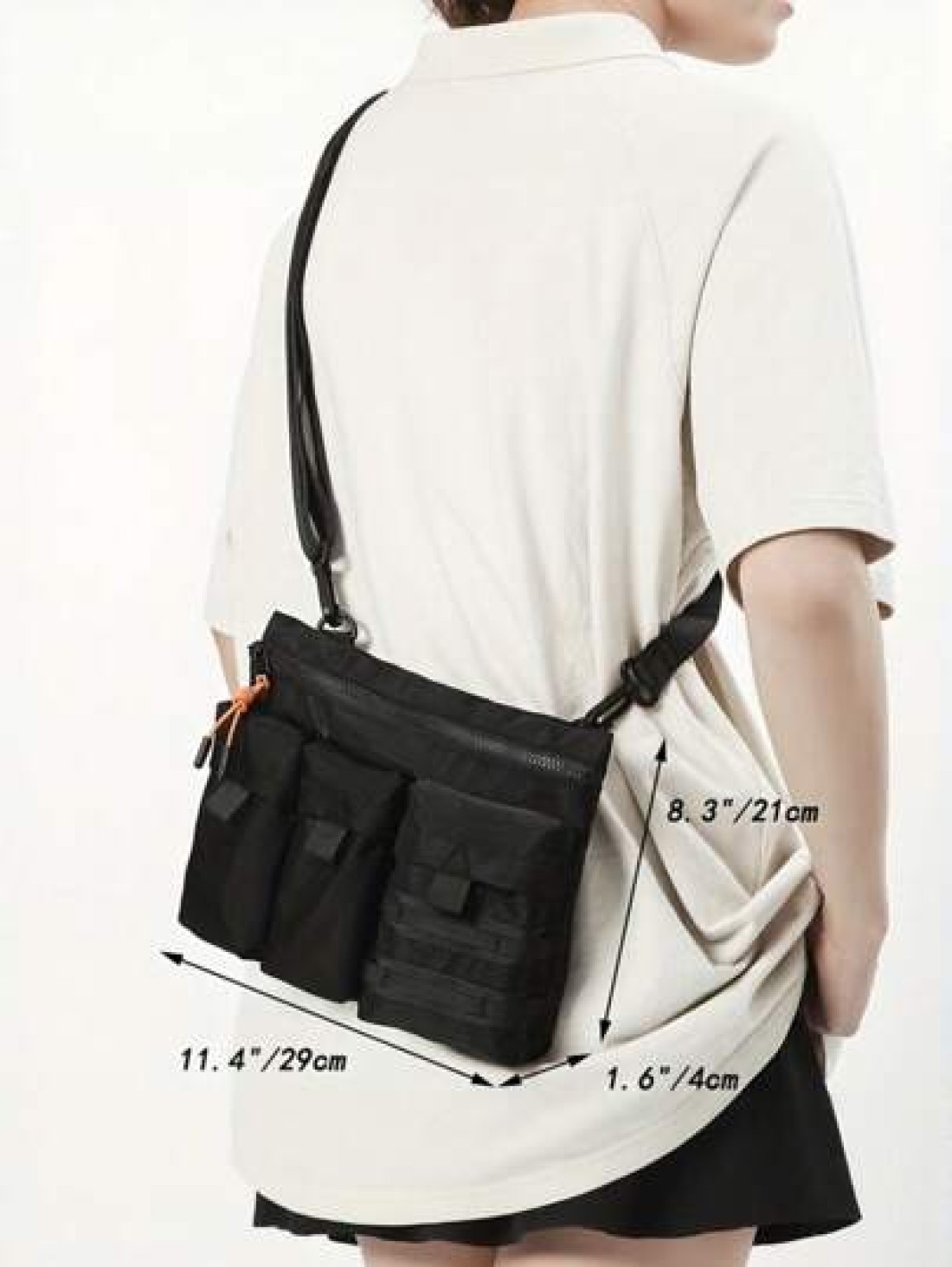 Men s Casual Solid Color Shoulder Bag Versatile Crossbody Messenger Bag Lightweight Fashionable For Outdoor Travel