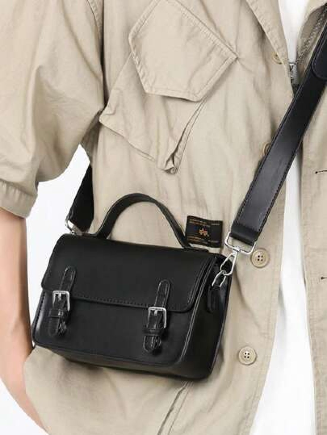 Messenger Casual PU Leather Unisex Shoulder Bag Large Capacity Leisure Street Handbag Crossbody Bag