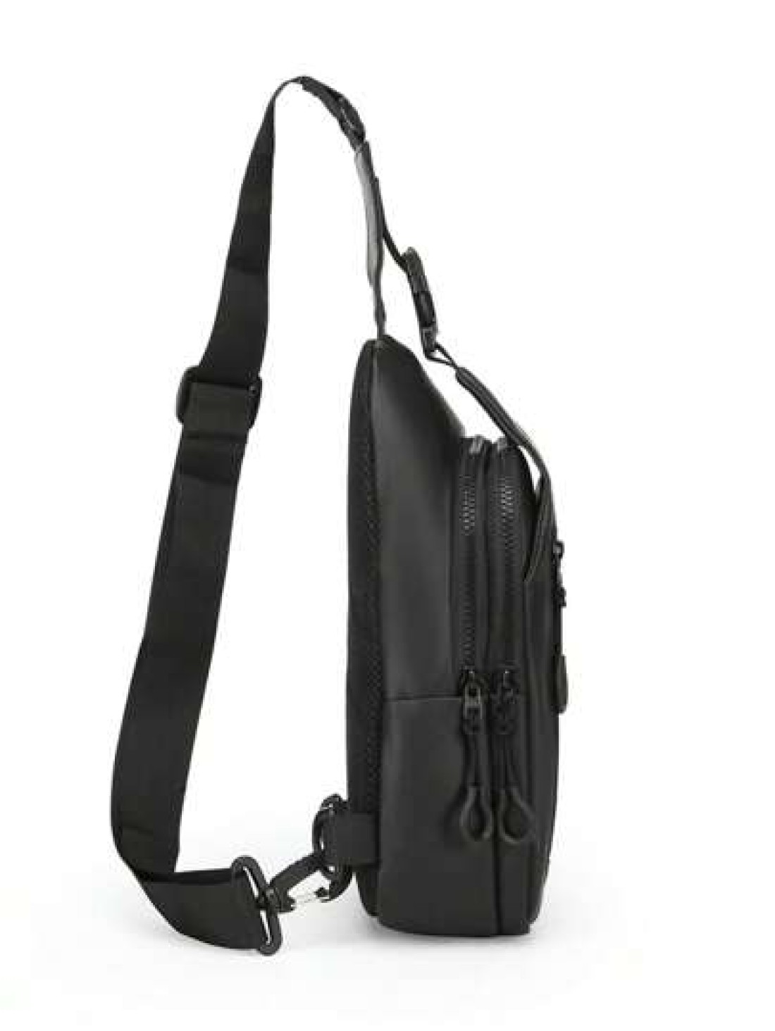 Sling Bag For Men Crossbody Bag USB PU Leather Shoulder Bag Chest Bag For Daily Use Waterproof Lightweight One Strap Backpack