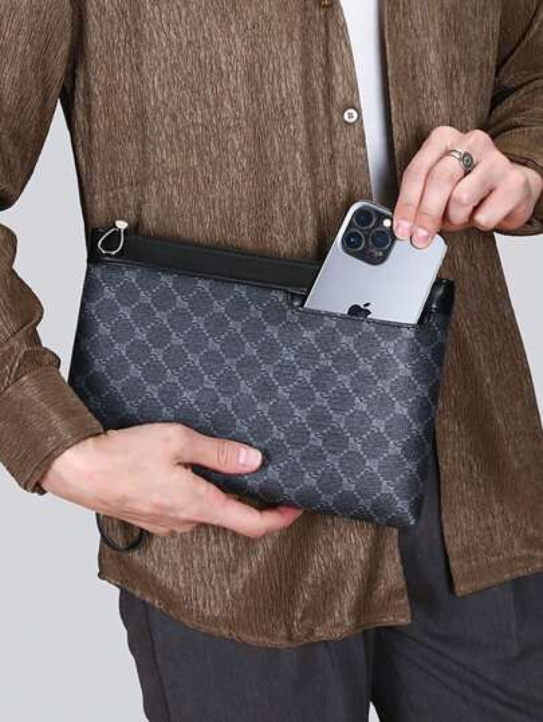 Luxury Designer Casual Men s Clutch Wallet High Quality PU Leather Bifold Wallet Card Holder Phone Pouch