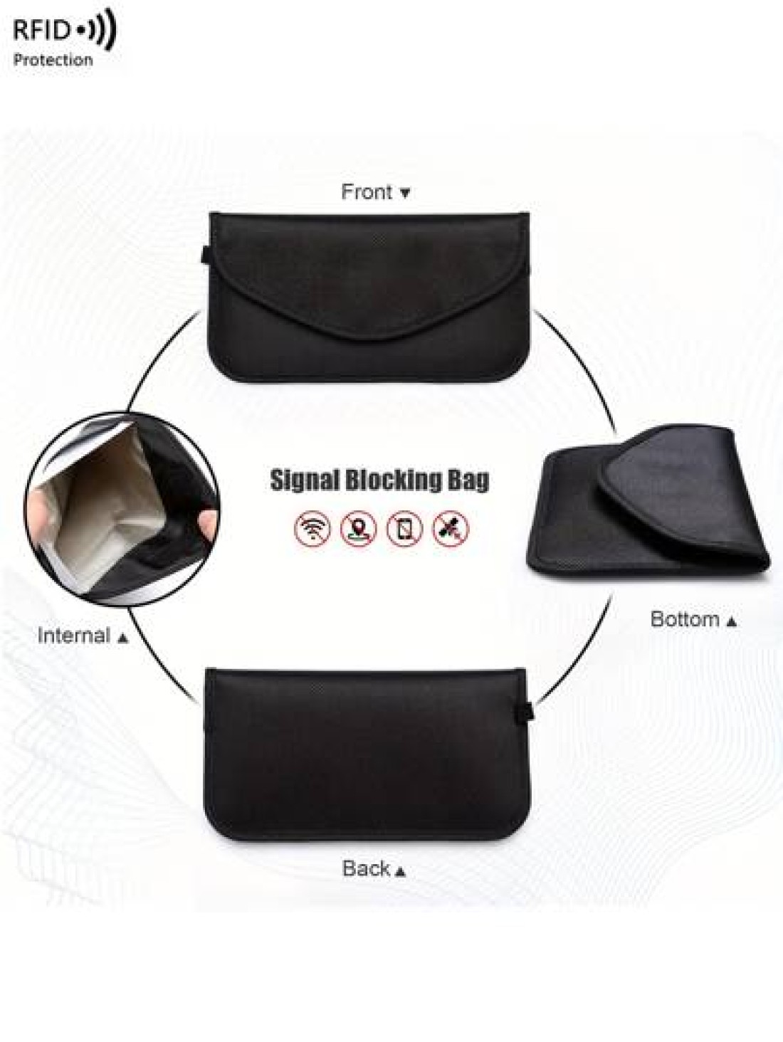 New Cross Border Car Key Signal Shielding Bag Anti Theft RFID Blocking Phone Signal Isolation Pouch Purse Essentials