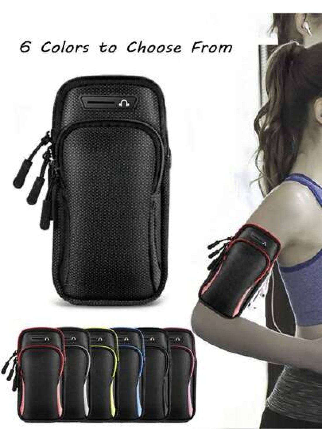 1PC Universal Waterproof Mobile Phone Arm Bag With Double Layer Zipper The Perfect Outdoor Sports Arm Bag For Men Women Adjustable Band For Running Hiking Cycling More Securely Store Your Mobile Phone