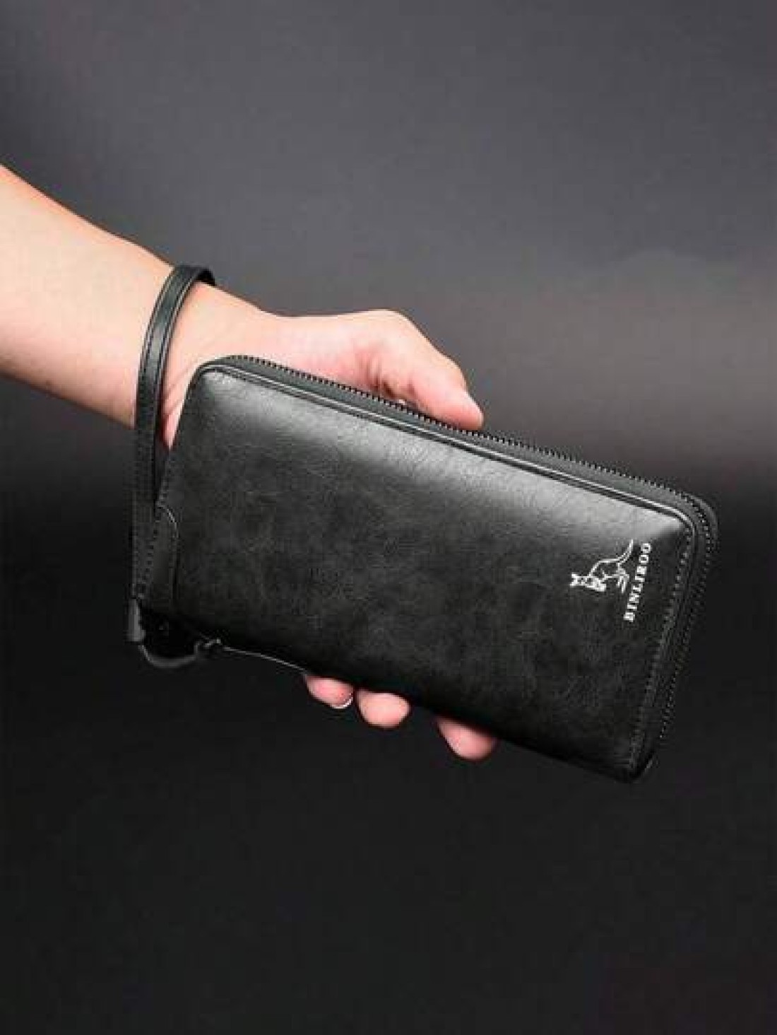 Casual Clutch Wallet Purse For Men Zipper Closure PU Leather Minimalist Style Suitable For Daily Use Gift For Boyfriend Mini Bag