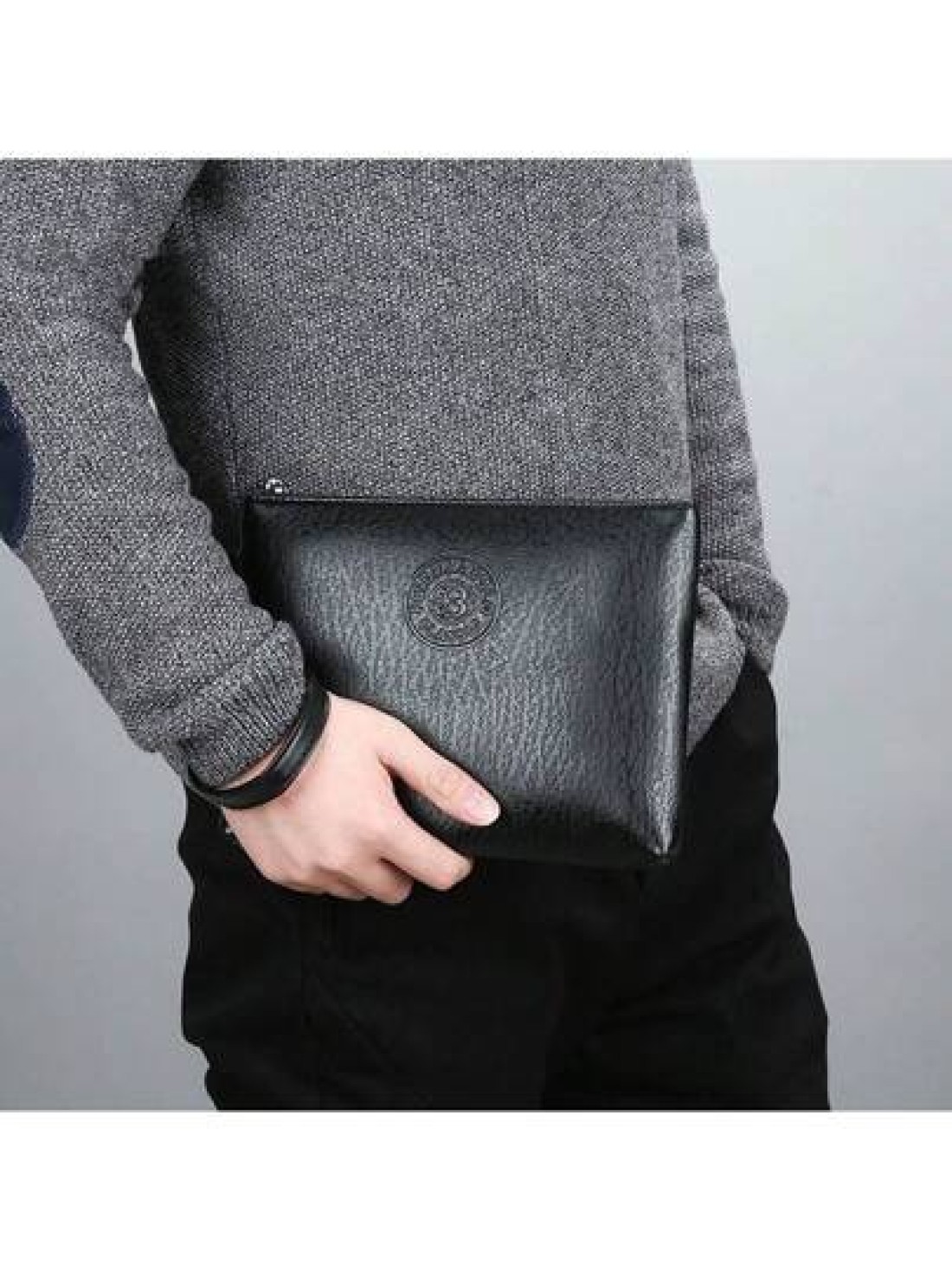 Men Clutch Bag Handbag Wristlet Bag Waterproof Portable Lightweight For College Business Travel Pu Leather Business Simple Style Fashion Streetwear For Boys College Student Gift Commute Undergraduates