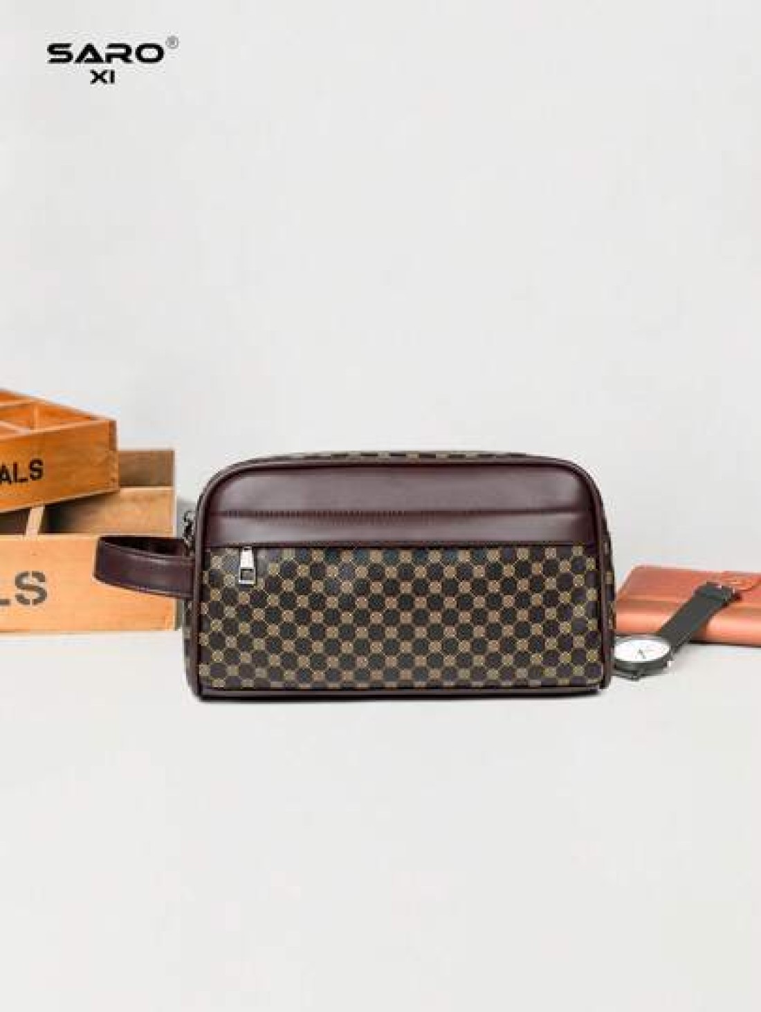 Men s Clutch Wallet Handheld Anti Theft Phone Pouch Wrist Strap Bag For Business Travel Grooming Storage Bag Black Floral Lightweight Portable Gift For Young Male Students Luxury Bags Pillow Bag Men