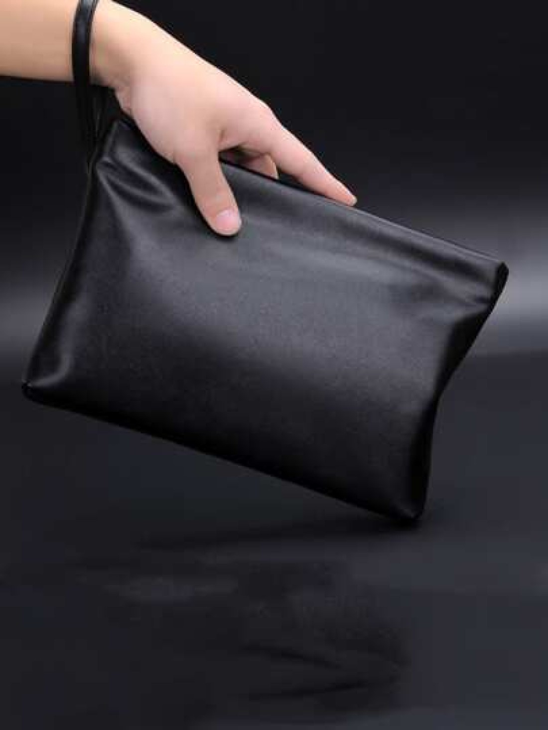 gorchis New Men s Soft Leather Clutch Bag Large Capacity Envelope Bag Black Practical With Space For Mobile Phones And Change Handbag Purses Anti Theft Bag Carry On College Multi Functional Christmas