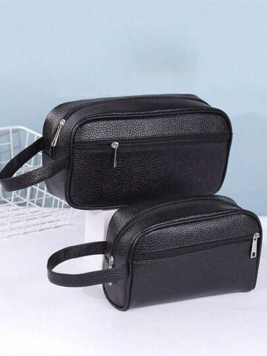 Business Trip Toiletry Bag Waterproof Toiletry Bag Travel Supplies Storage Bag Portable Cosmetic Bag Fashionable PVC Solid Color Mobile Phone Wrist Bag Coin Purse Christmas Holiday Thanksgiving Gifts