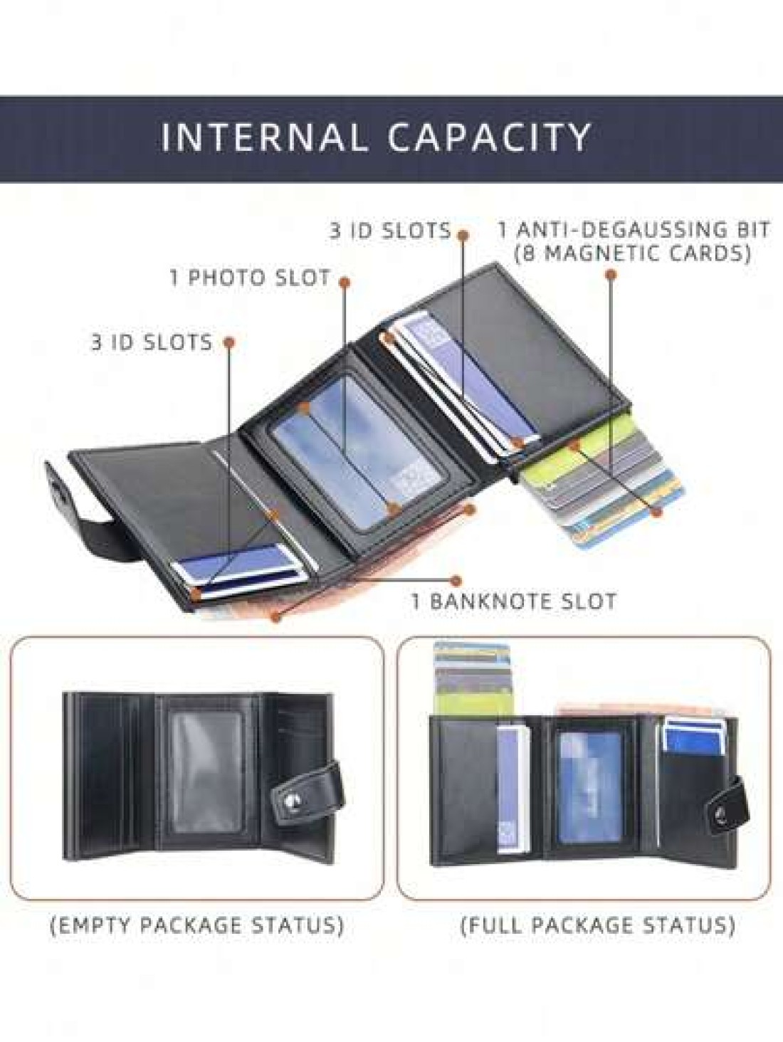 HOVI S Retro Classic Fashion Pop RFID Card Holder Portable Multi Function Wallet Cash Holder Multi Card Position Card Box Autom Mini Bag Small Bag