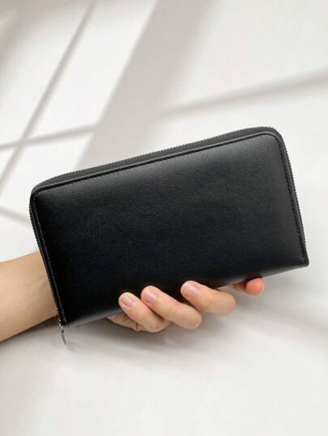 New Waxed Leather Long Zip Clutch Bag Spacious Casual Fashion Gifts Fall Christmas Scream Men Bag Wallet Hand Bag Men Zipper Bag Fashionable Casual Thanksgiving Travel Winter Purse Holiday Wash Bag Ol