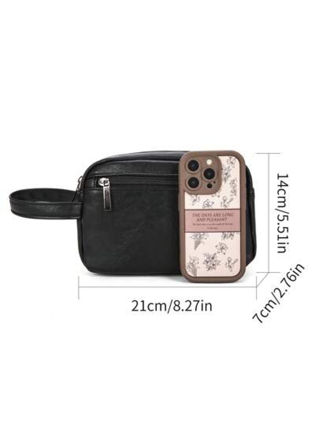 peach tree 1pc Men Business Clutch Bag Peach Tree Brand PU Square Pillow Wrist Wallet Pouch Crossbody Handbag Versatile Storage Bag For Business Travel Gifts For Men Father s Day Valentine s Day