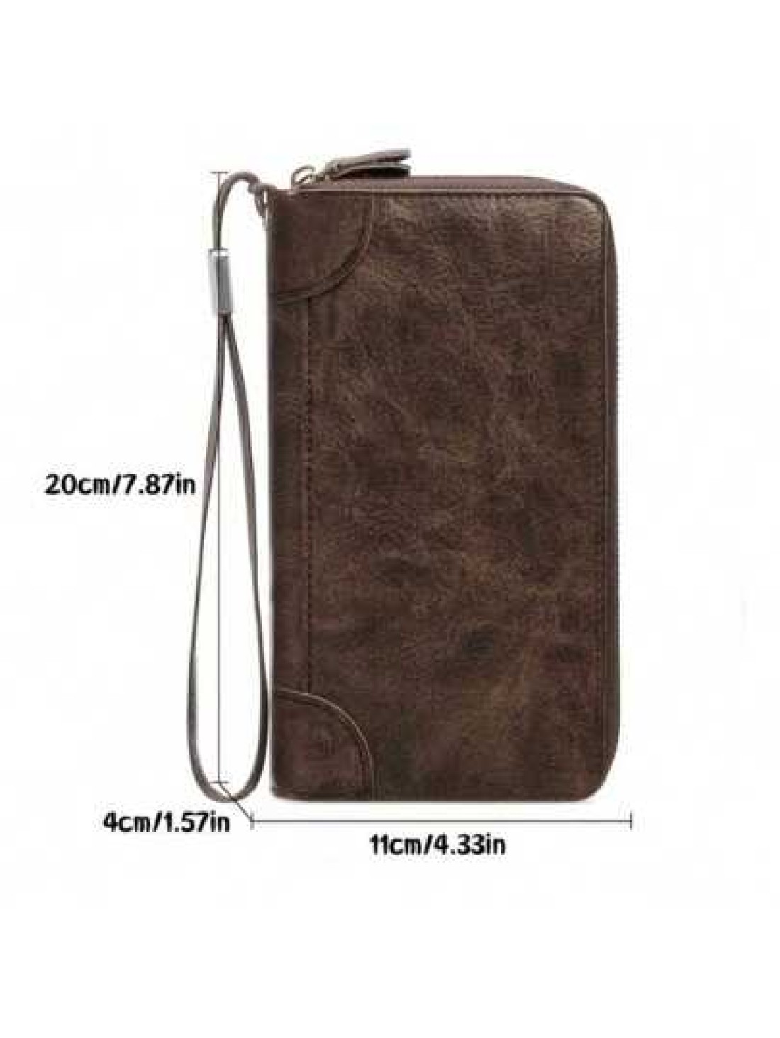 Hot New Retro Large PU Leather Wallet Double Zipper Clutch Long Leather Phone Purse Business Hand Clutch Bag Card Holder Travel Must Haves Wristlet Wallet Purse Essential Items Men Christmas Gifts Gif