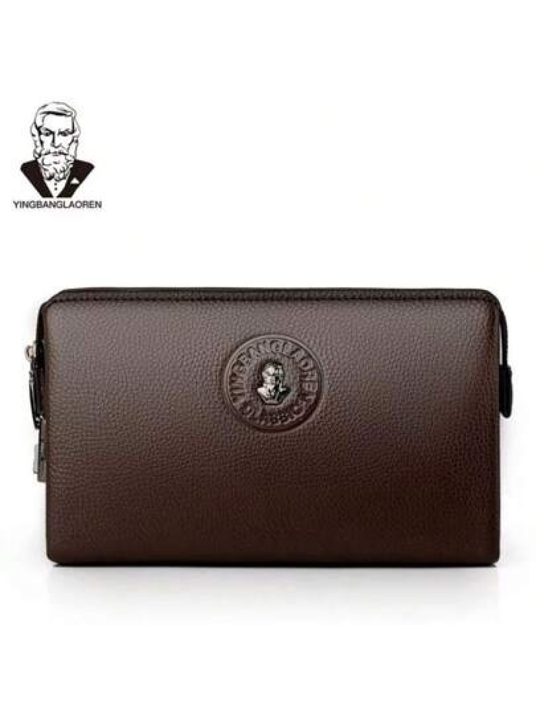 Leather Men s Clutch Wallet Men s Business Password Lock Wallet Anti Theft Clutch Wallet With Phone Holder Travel Bag Coffee Color Durable