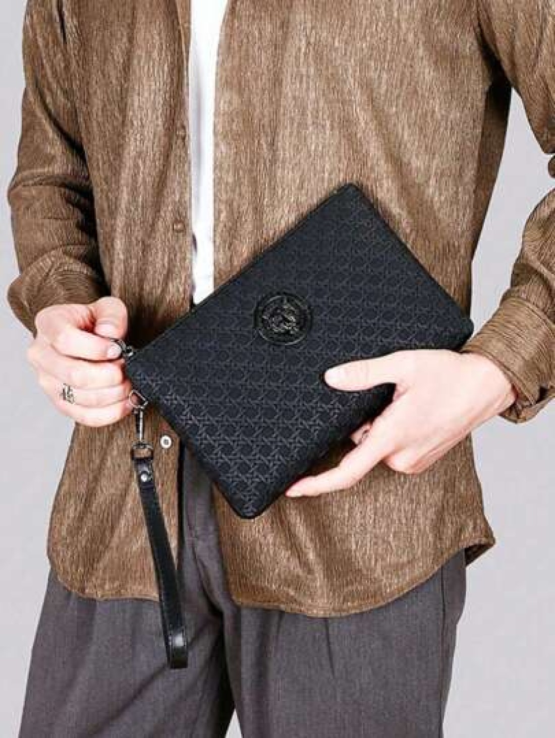 Men s Clutch Bag Men s Handbag Men s Wrist Bag Men s Toilet Bag Large Capacity Waterproof Lightweight Suitable For College Business Travel PU Leather Retro Simple Washing Bag Old Money Summer Back To