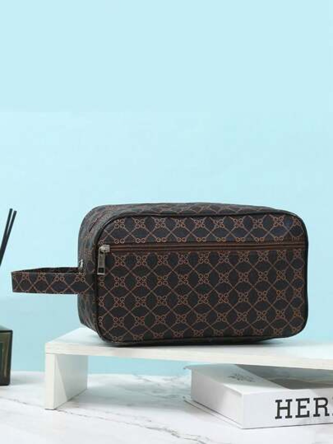 Men Fashion PU Leather Solid Color Phone Small Purse Clutch Hand Bag Wristlet Work Weekend Travel Camping Summer Gym Vacation Holiday Toiletry Water Proof Carry On Casual Business Black Personalized G