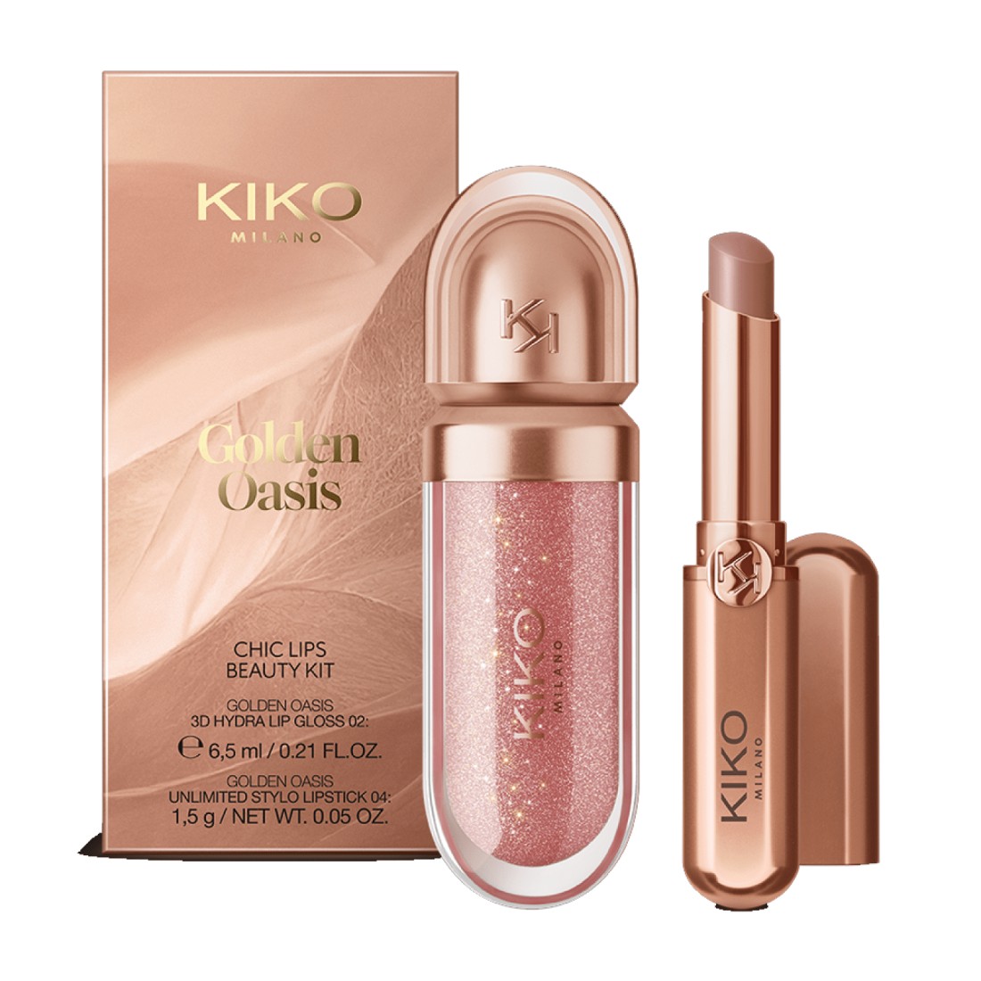 KIKO Golden Oasis Cheeks & Lips Beauty Kit - 2 Pieces
