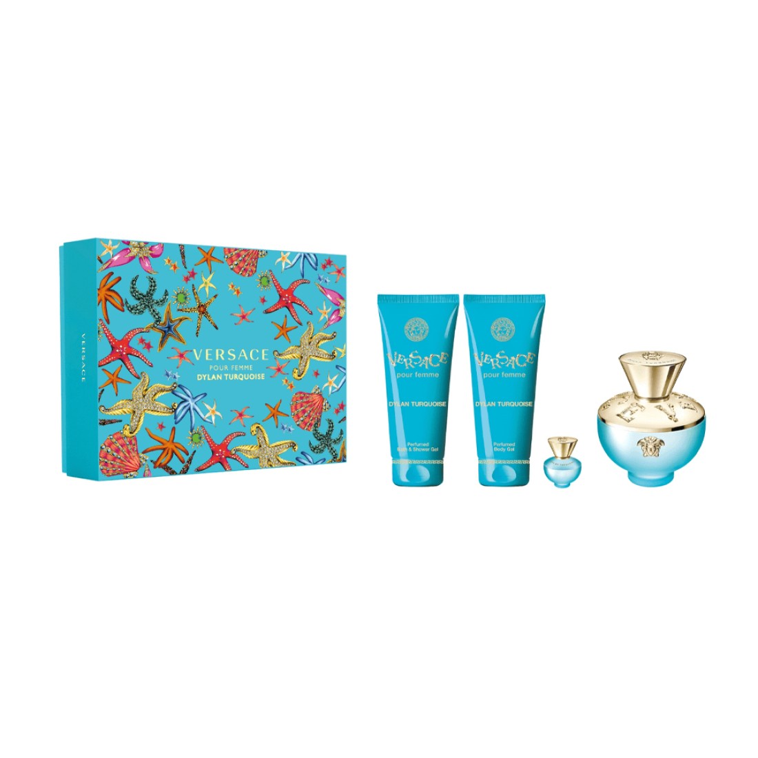 مجموعة عطر بور فيم دايلان تركواز من فرزاتشي للنساء - او دو تواليت - 4 قطع