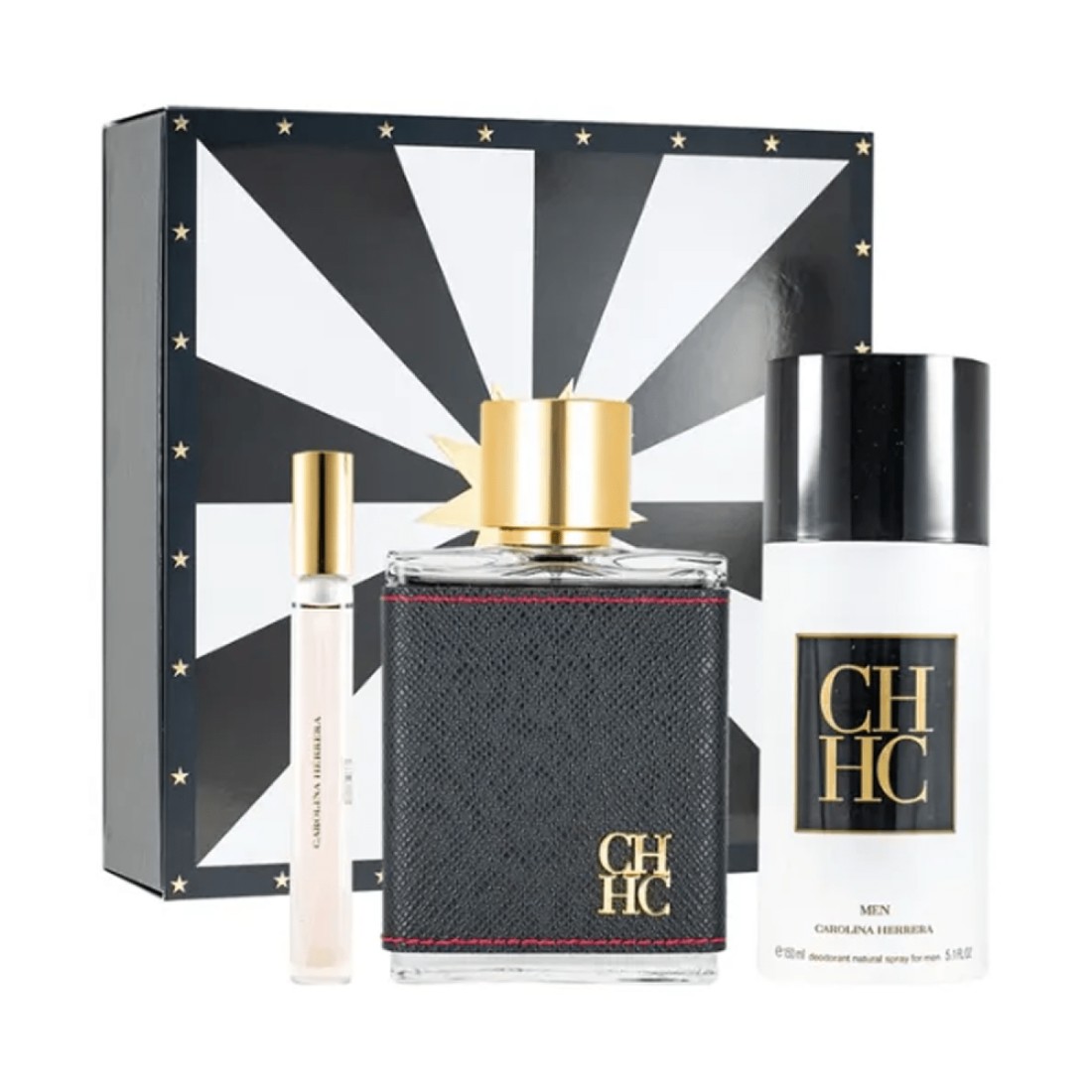 مجموعة عطر سي اتش من كارولينا هيريرا للرجال - او دي تواليت - 3 قطع