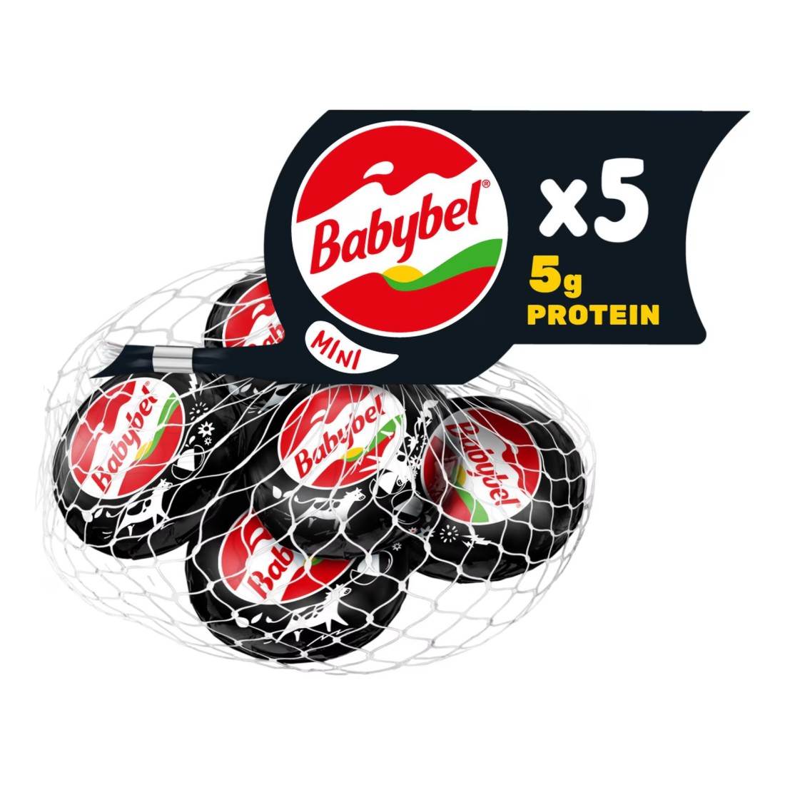 بيبيبل جبنة ميني بروتين 5 حصص 100 غرام