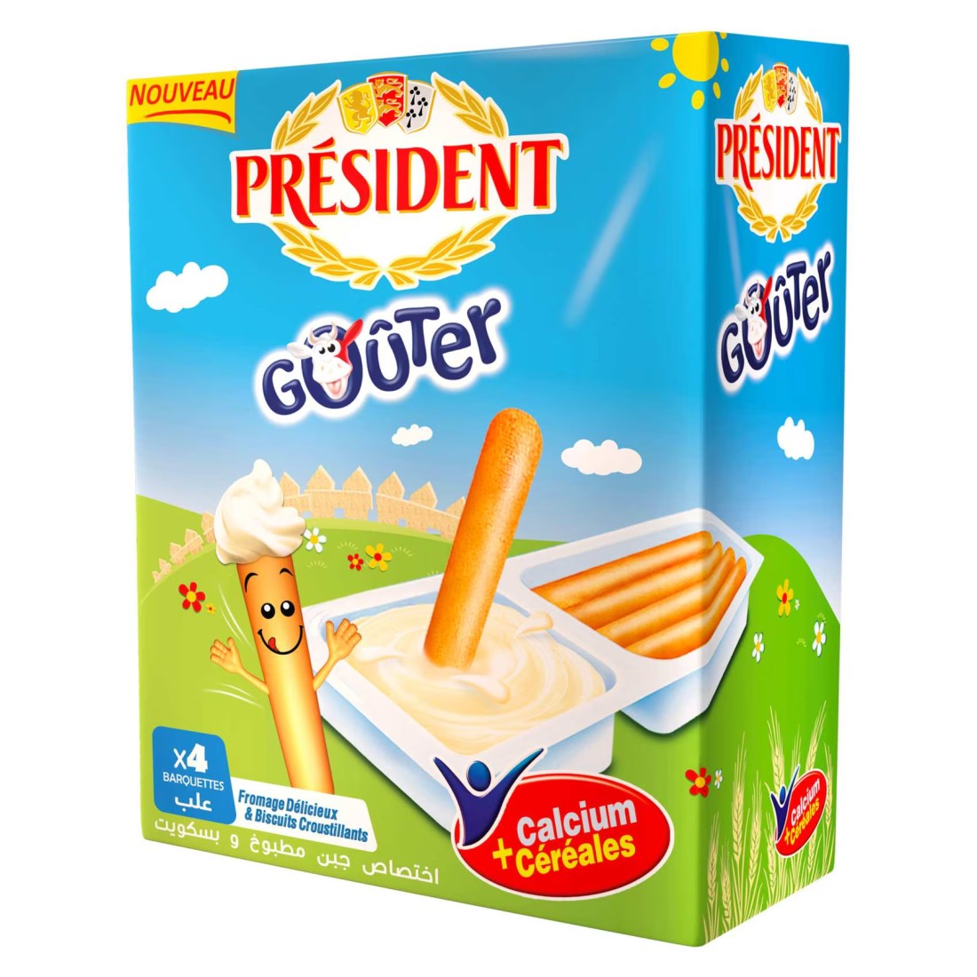 President Gouter Dip and Crunch Cheese 87.2g Pack of 4