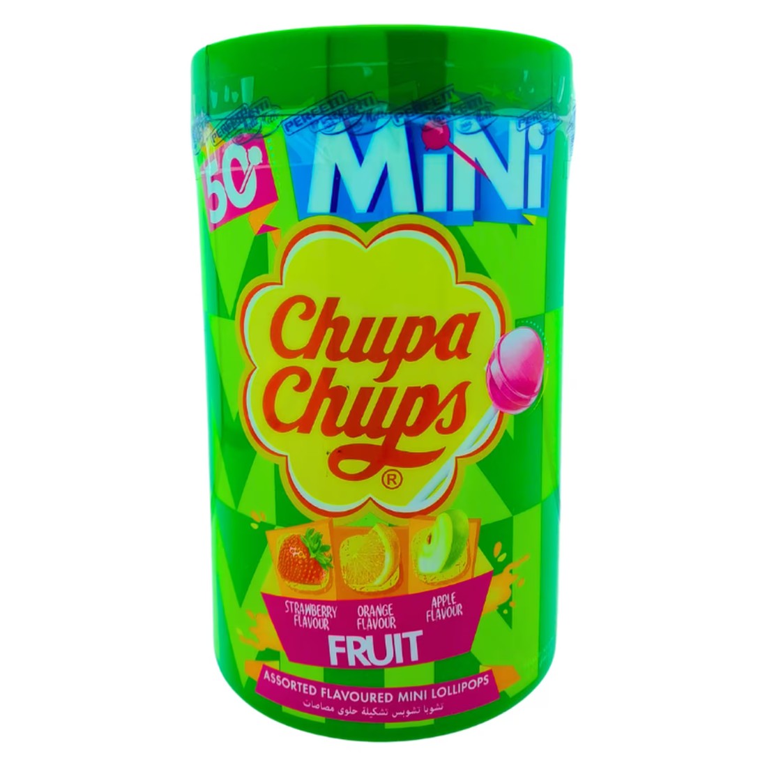Chupa Chups Assorted Fruit Flavoured Mini Lollipops Tube 50 Lollipops