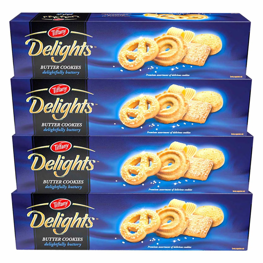 Tiffany Delights Butter Cookies, 80g Pack of 4