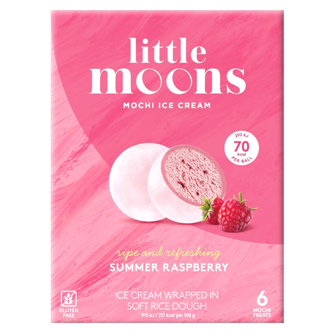 Little Moons Summer Raspberry Flavoured Mochi Ice Cream, 192g