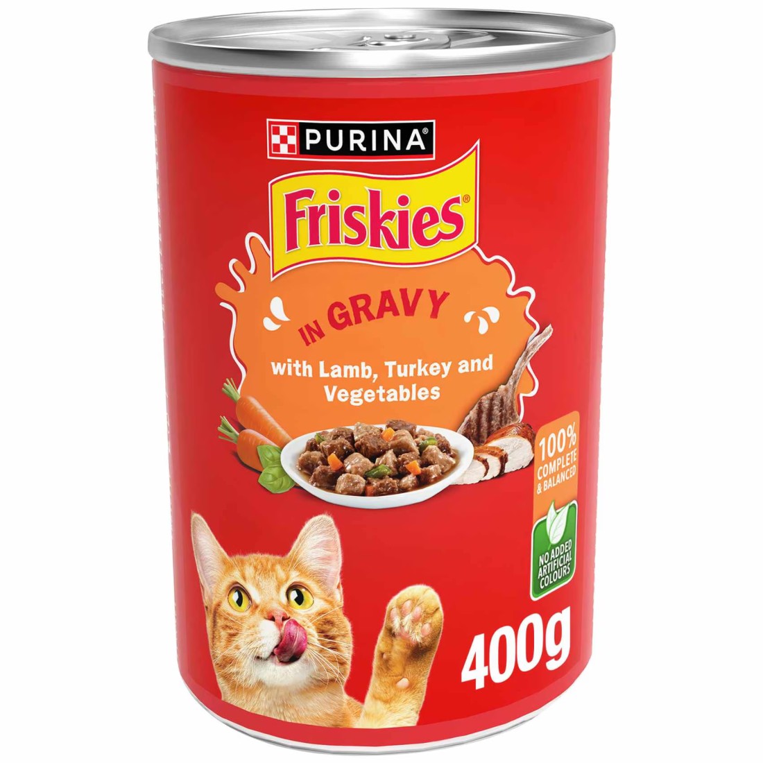 Purina Friskies with Lamb, Turkey and Vegetables in Gravy Wet Cat Food, 400g