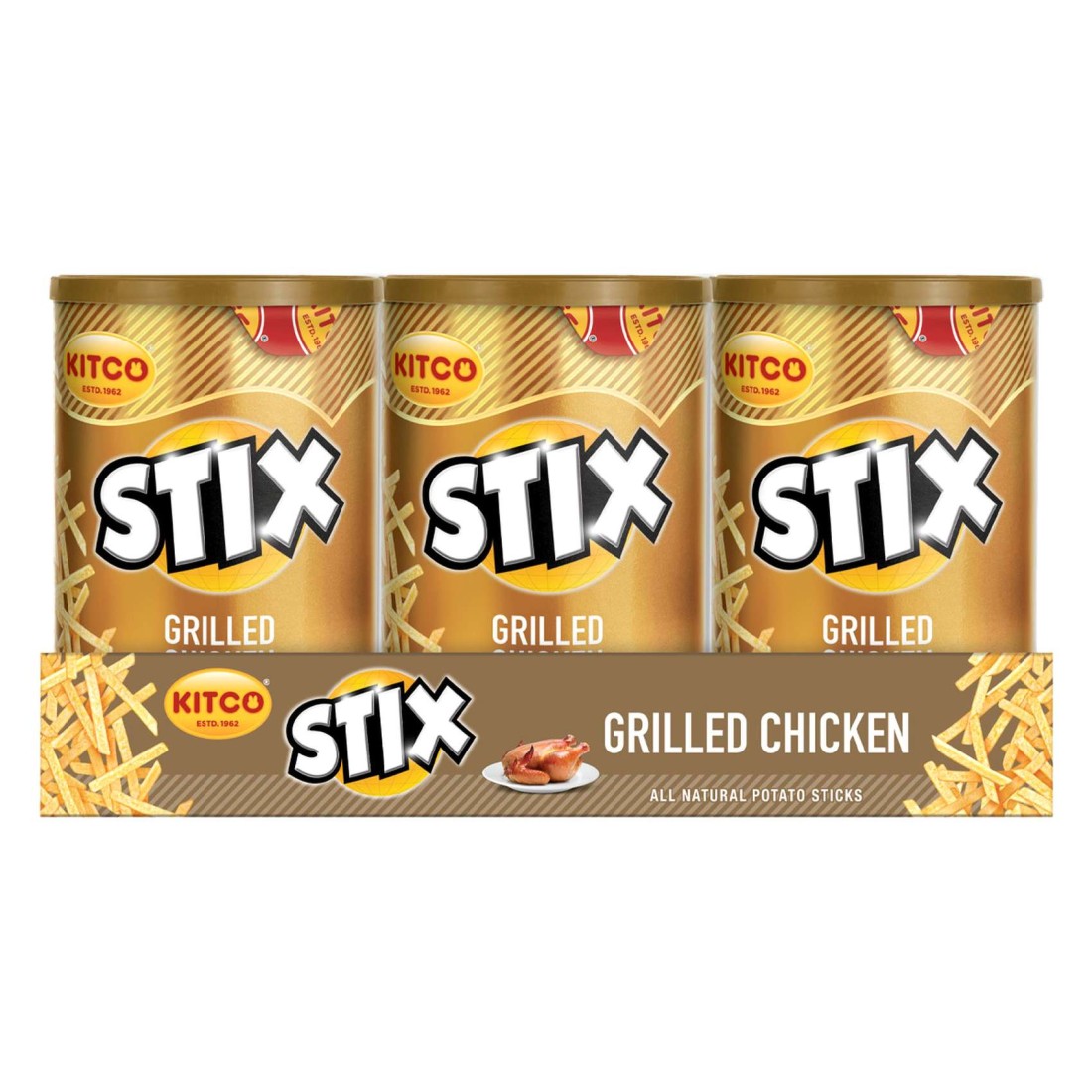 Kitco Stix Grilled Chicken Potato Sticks, 45g Pack of 6