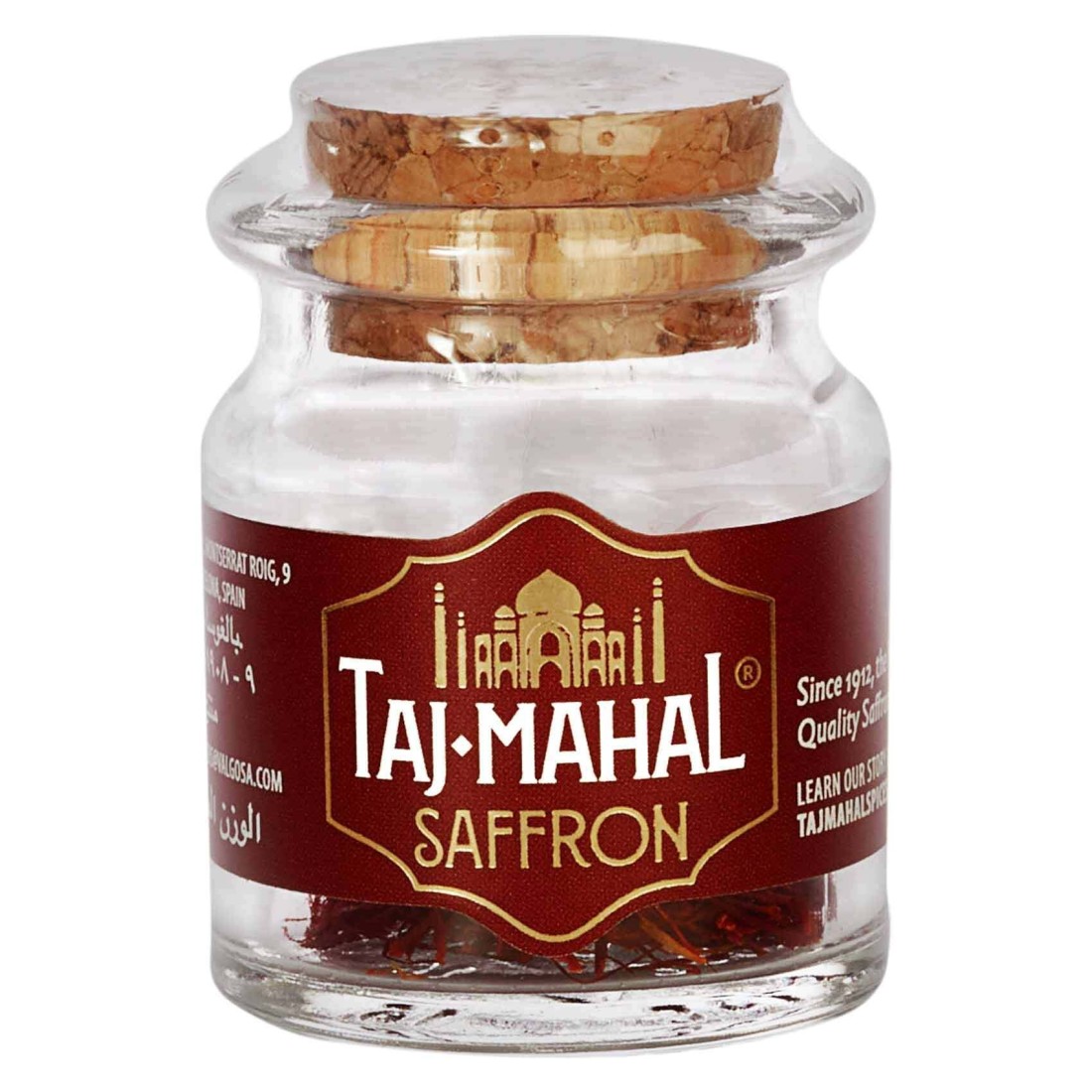 Taj Mahal Saffron Glass Jar 1g