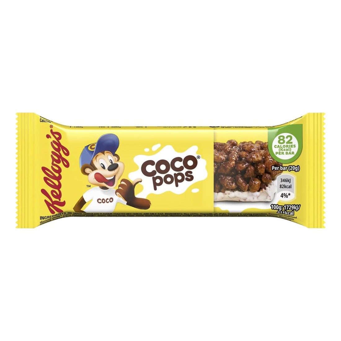 كيلوغز كوكو بوبس رقائق حبوب بالحليب والشوكولاته، 20 غرام