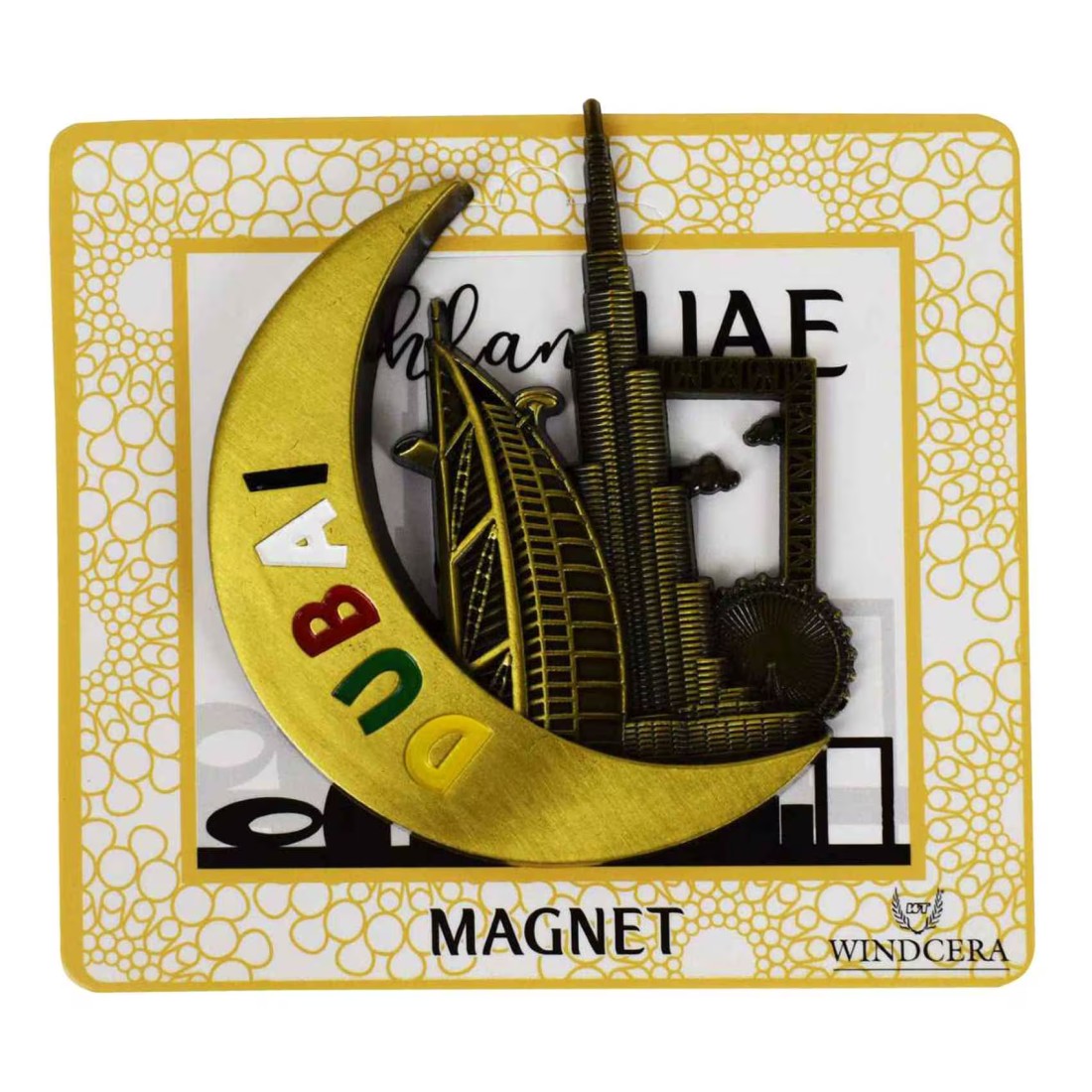 Windcera Ahlan UAE Half Moon Themed Magnet Multicolour
