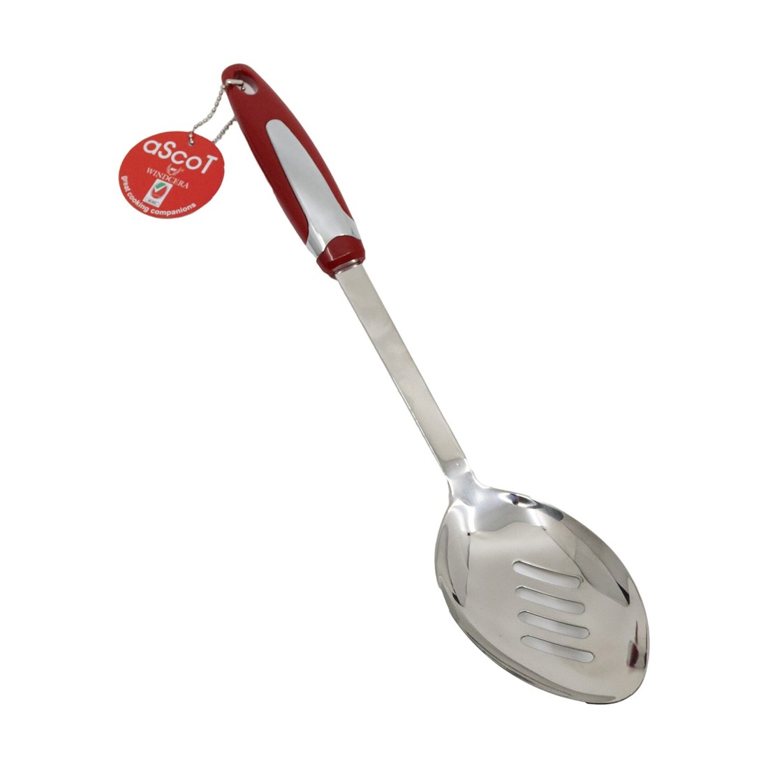 Ascot Slotted Spoon Silver And Red