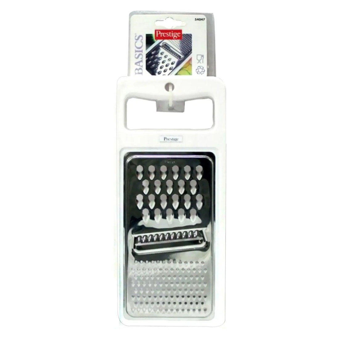 Prestige Basics 3-Way Flat Grater PR54047 Silver And White