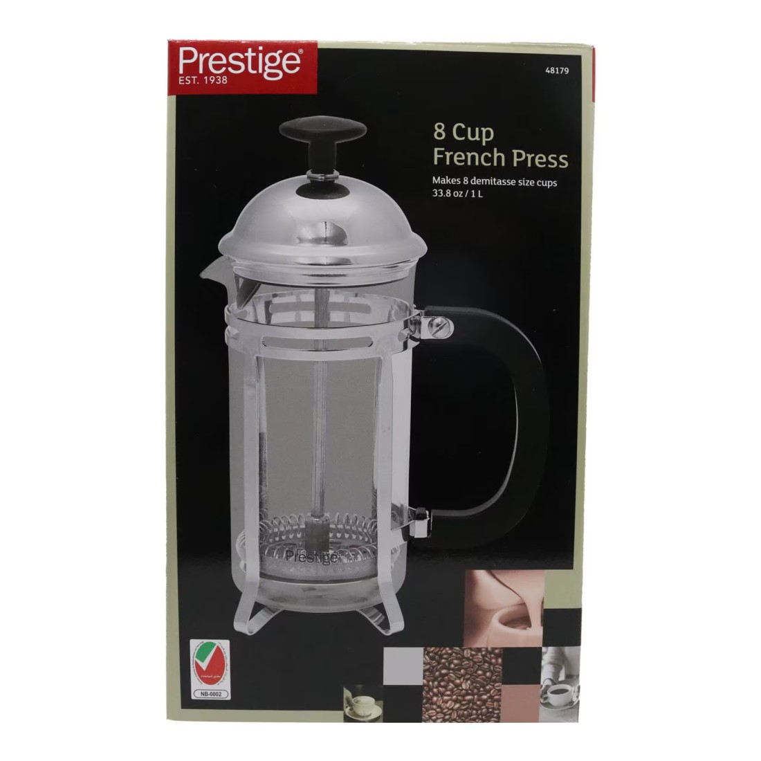 Prestige 8 Cups French Press Clear 1L