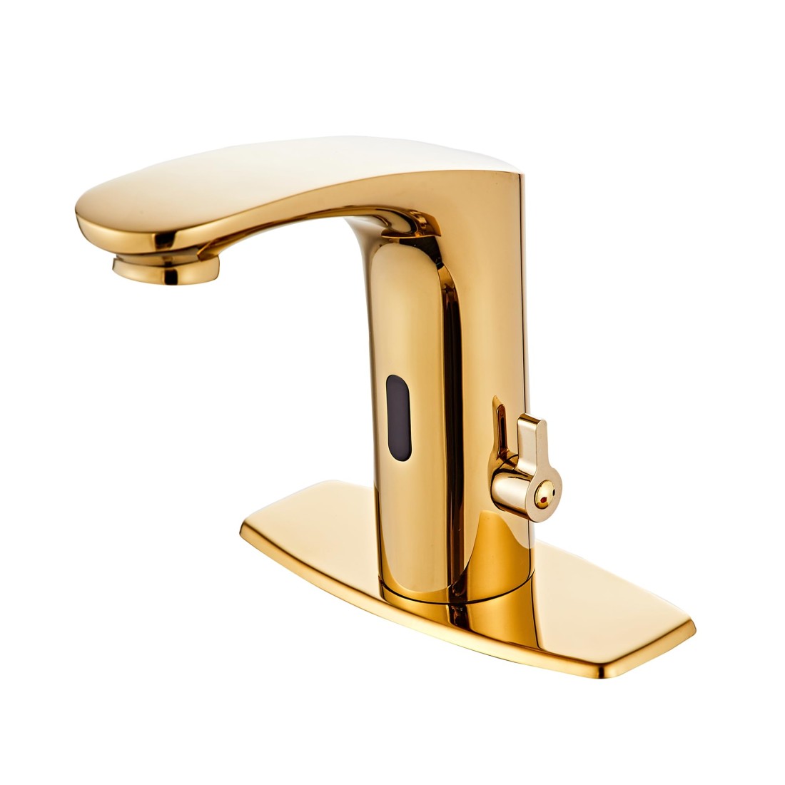 HALO SANITARY Automatic Sensor Faucet Touchless Grifo CEC Watersense for Bathroom Hand Free Robinet with Temperature Adjustable Knob Ideal for School Home Hotel Brushed Gold