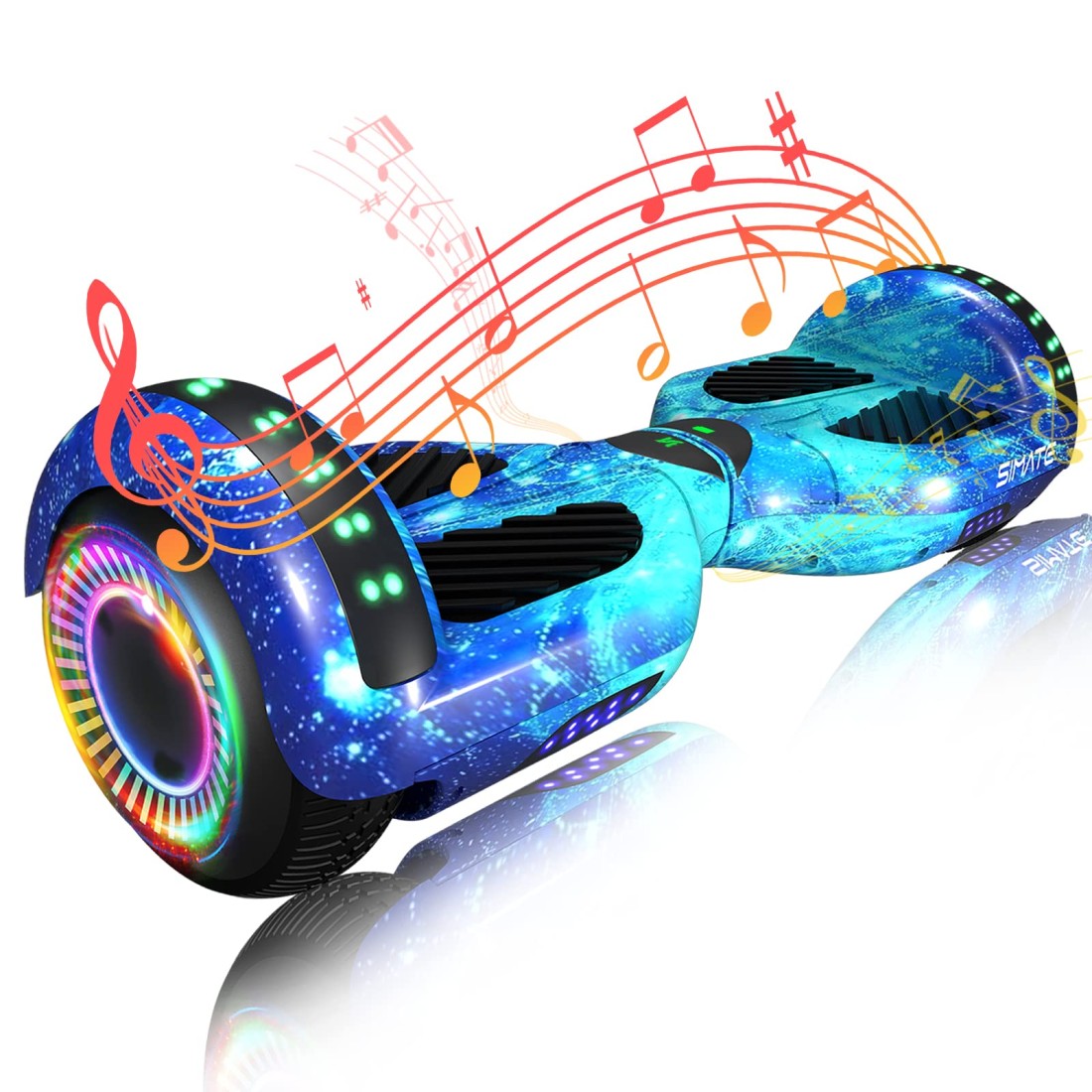 SIMATE 6.5&quot; Hoverboard with Bluetooth &amp; LED Lights, Self Balancing Hover Boards for Kids &amp; Adults &amp; Girls &amp; Boys, for all ages