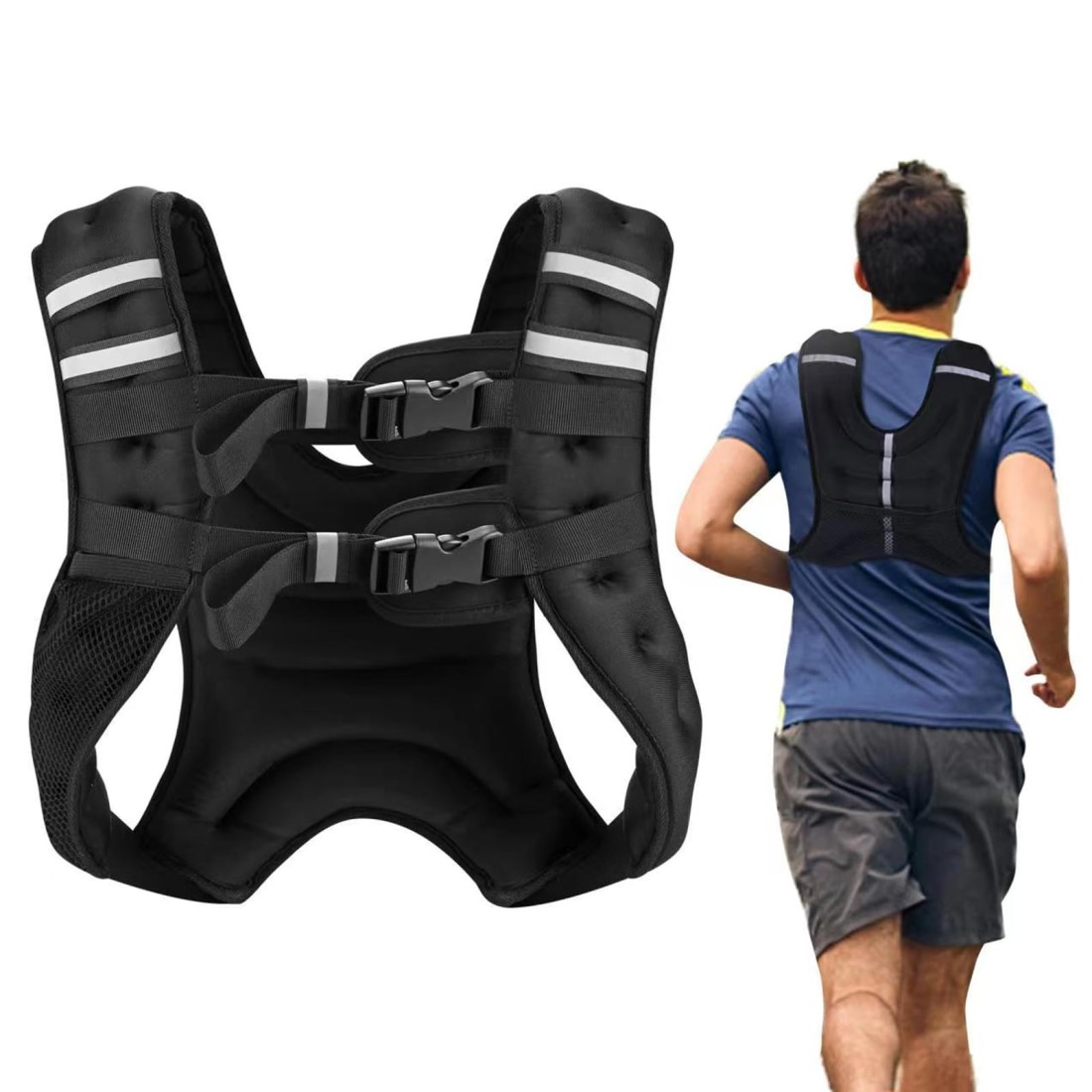 BITLIFUN Weighted Vest for Men Workout，Strength Training Weight Vest for Men and Women, Workout Equipment for Training,Running,Jogging,etc - 8lbs,12lbs,16lbs,20lbs,25lbs (25LBS (11.3KG), Black)