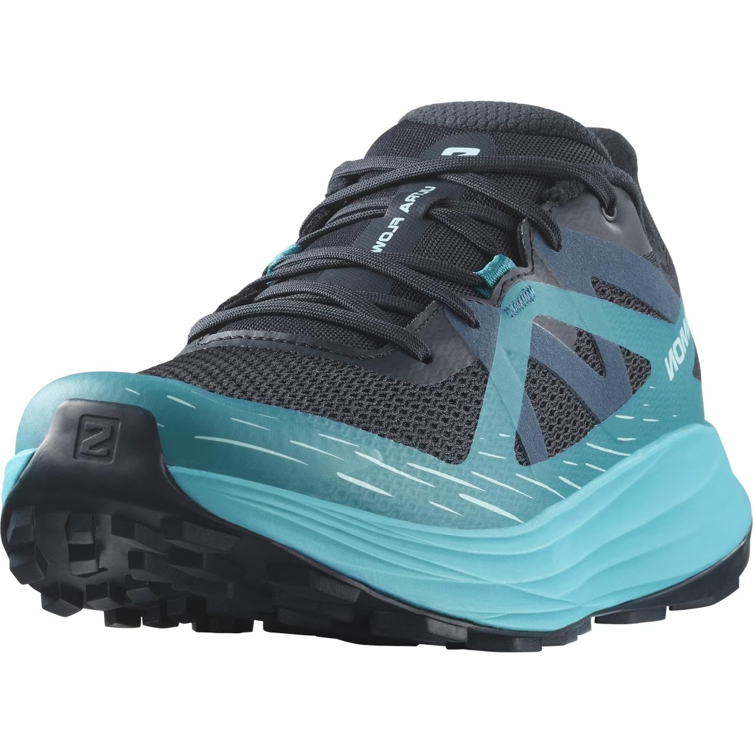 Salomon Men&#39;s ULTRA FLOW Trail Running Shoes for Men, Carbon / Tahitian Tide / Deep Dive, 10.5