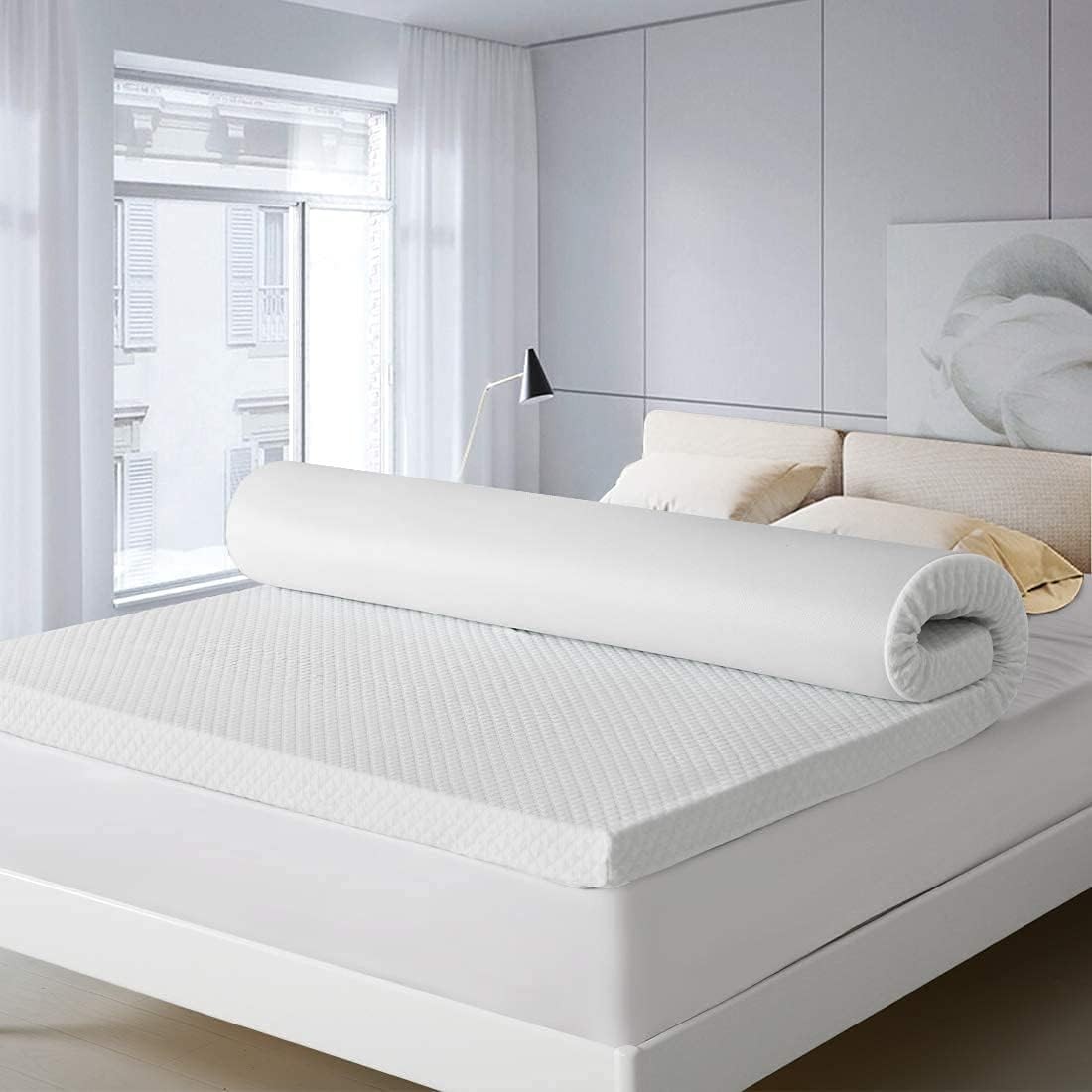 Vital Memory Foam (Visco) Mattress Topper Height Of 5 Cm With Removable Knitted Fabric Cover (King - 180 X 190)