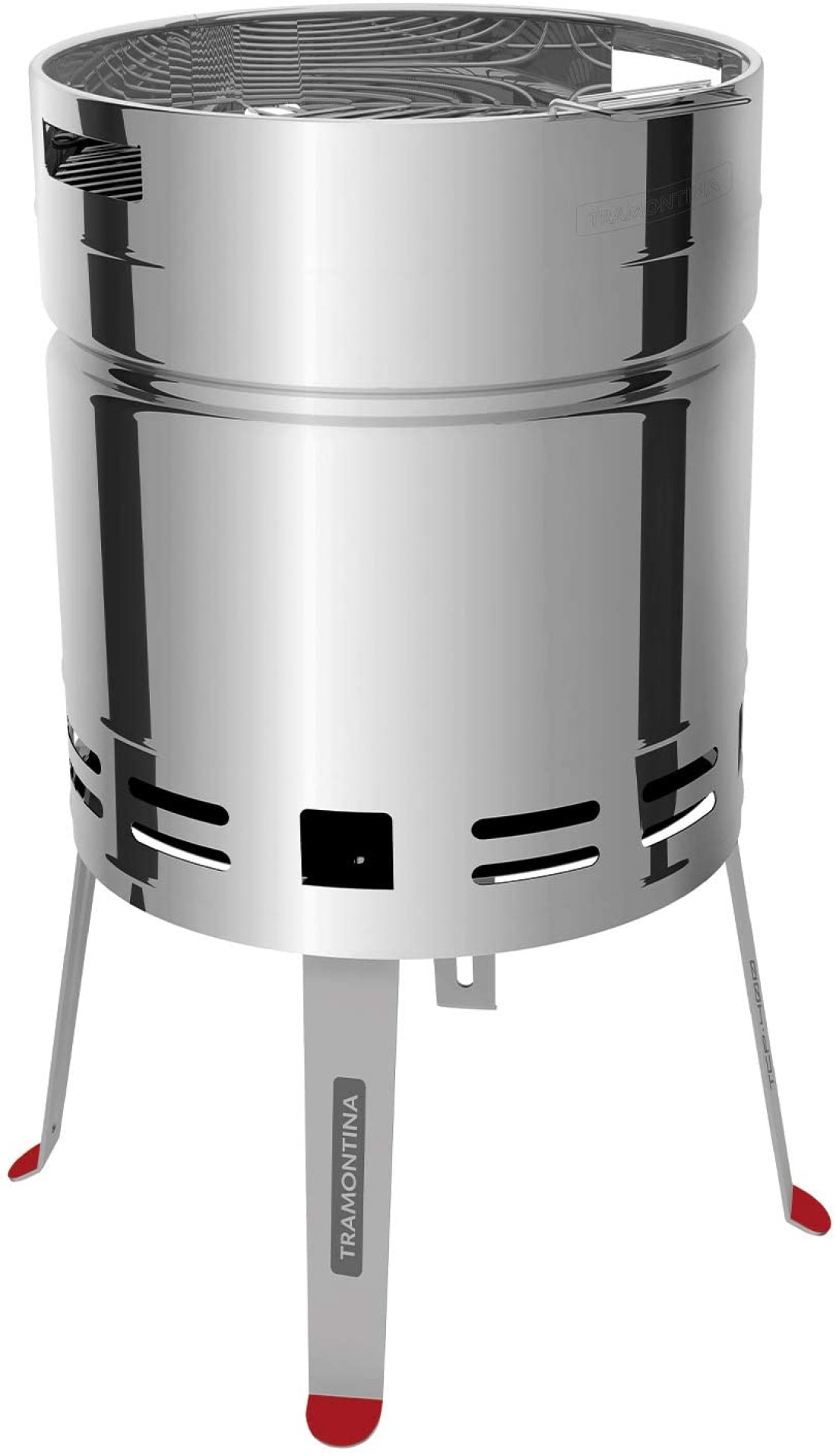 Tramontina Grill Tcp 400 100% Stainless Steel Charcoal BBQMore Resistant, Charcoal Tray And Grill Slot Handles, 26500/006