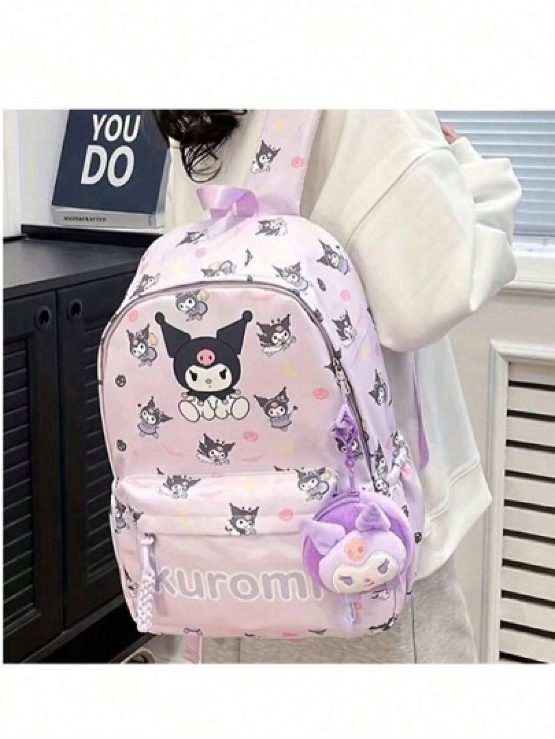 Sanrio حقيبة ظهر Sanrio، حقيبة مدرسية كاواييه أنيقة ، حقيبة ظهر ملونة للفتيات ، حقيبة خارجية قابلة للطي سعة كبيرة