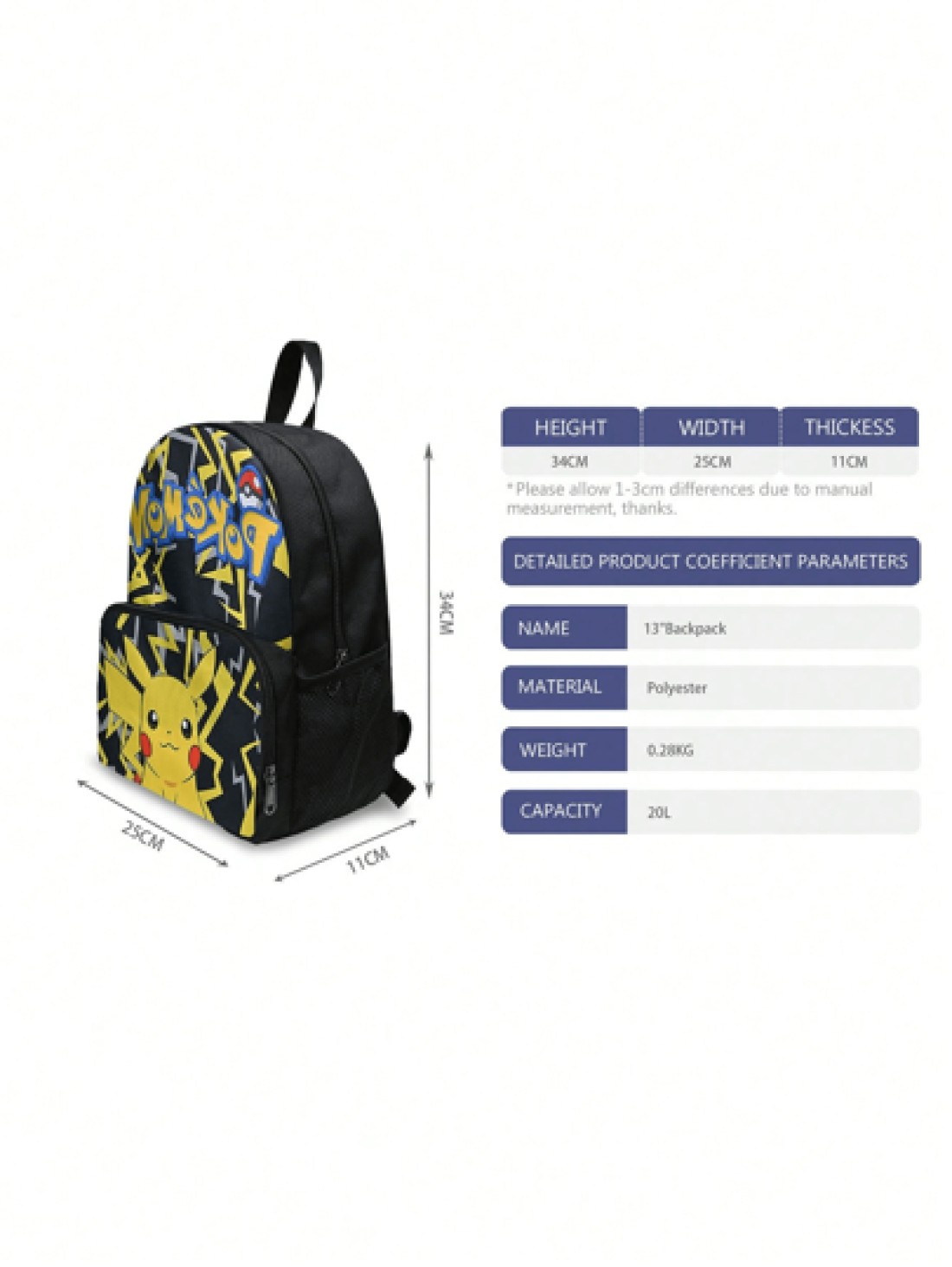 bandai Bandai Backpack 3D Cartoon Printed School Bag Polyester Large Capacity Comfortable And Burden Reducing Student Backpack Meal Bag Messenger Bag