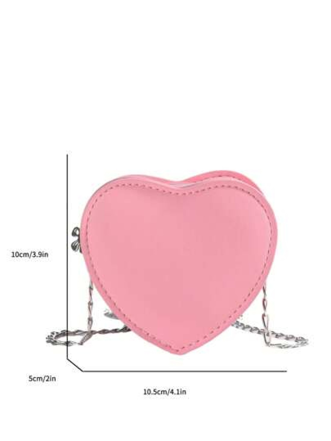1pc Fashion Solid Color Girls Heart Shaped PU Leather Cross Body Shoulder Bag