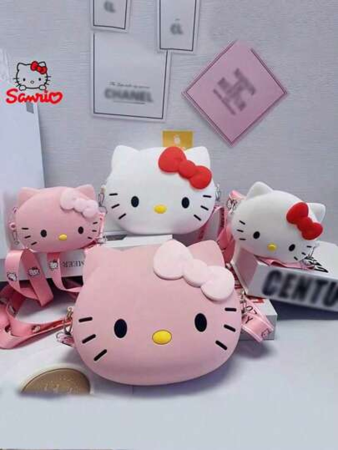 Sanrio حقيبة عبر الجسم بنمط كارتوني كيتي مرحبا قابلة للاستخدام كحقيبة كتف هدية للفتاة