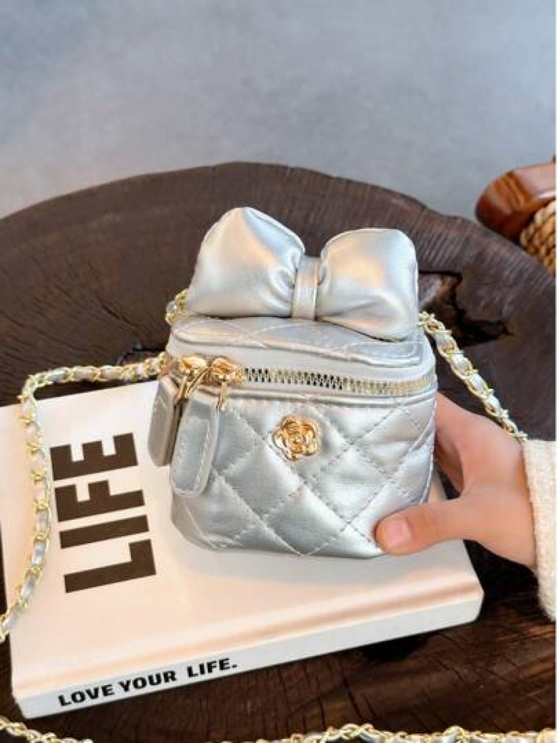 1pc Children Youth One Shoulder Bag PU Material Fashion Minimalist Design Suitable For Storing Cosmetic Accessories All Season Use