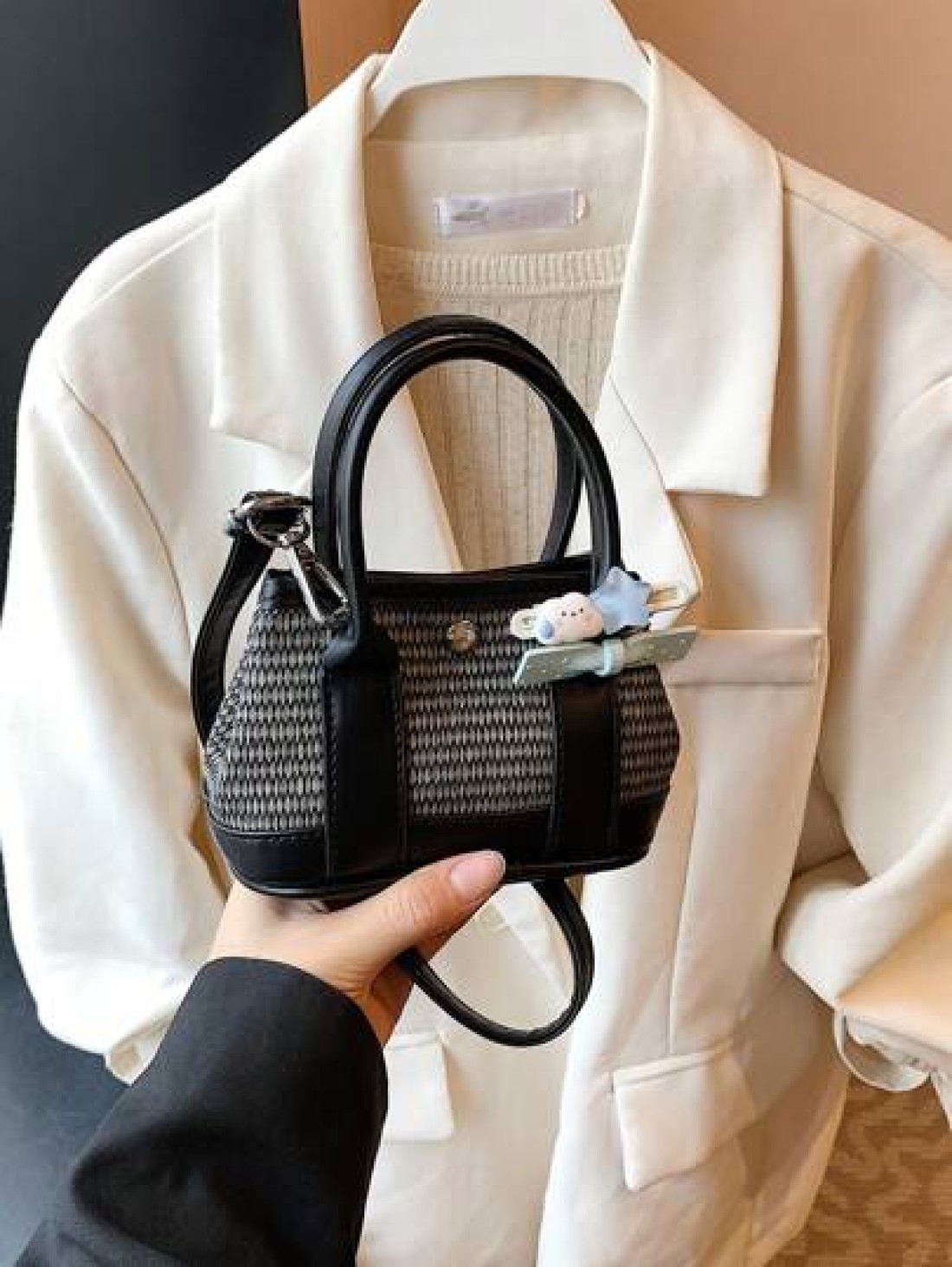 1pc Sweet Handbag Pu Magnetic Opening And Closing New Garden Bag Mini Cute Shoulder Messenger Bag Female Niche High End Small Hand Held Comfortable Shoulder Strap Suitable For Daily Travel And Shoppin