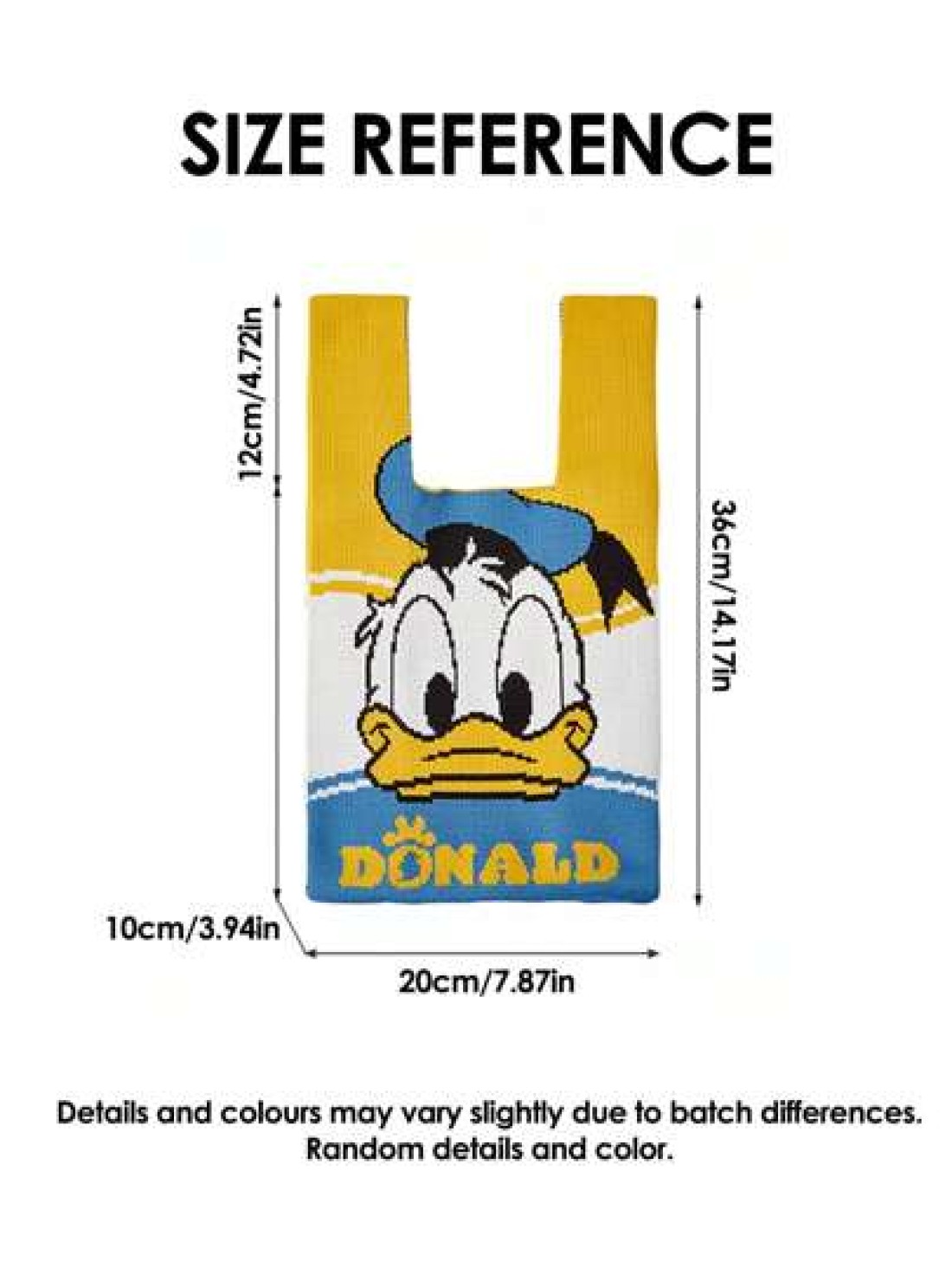 Disney Disney New Small Cartoon Knit Handbag Kids Convenient Tote Bag Cute Stitch Donald Duck Mickey Minnie Student Fashionable Lightweight Handbag