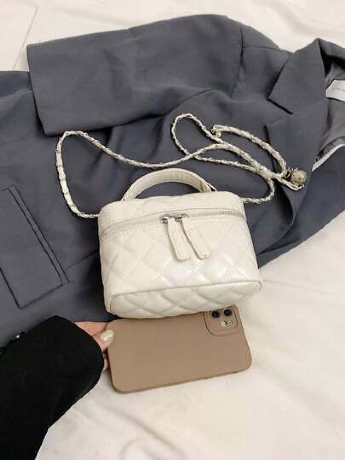 1pc Mini Rhombus Chain Strap Tote Shoulder Crossbody Bag For Girls